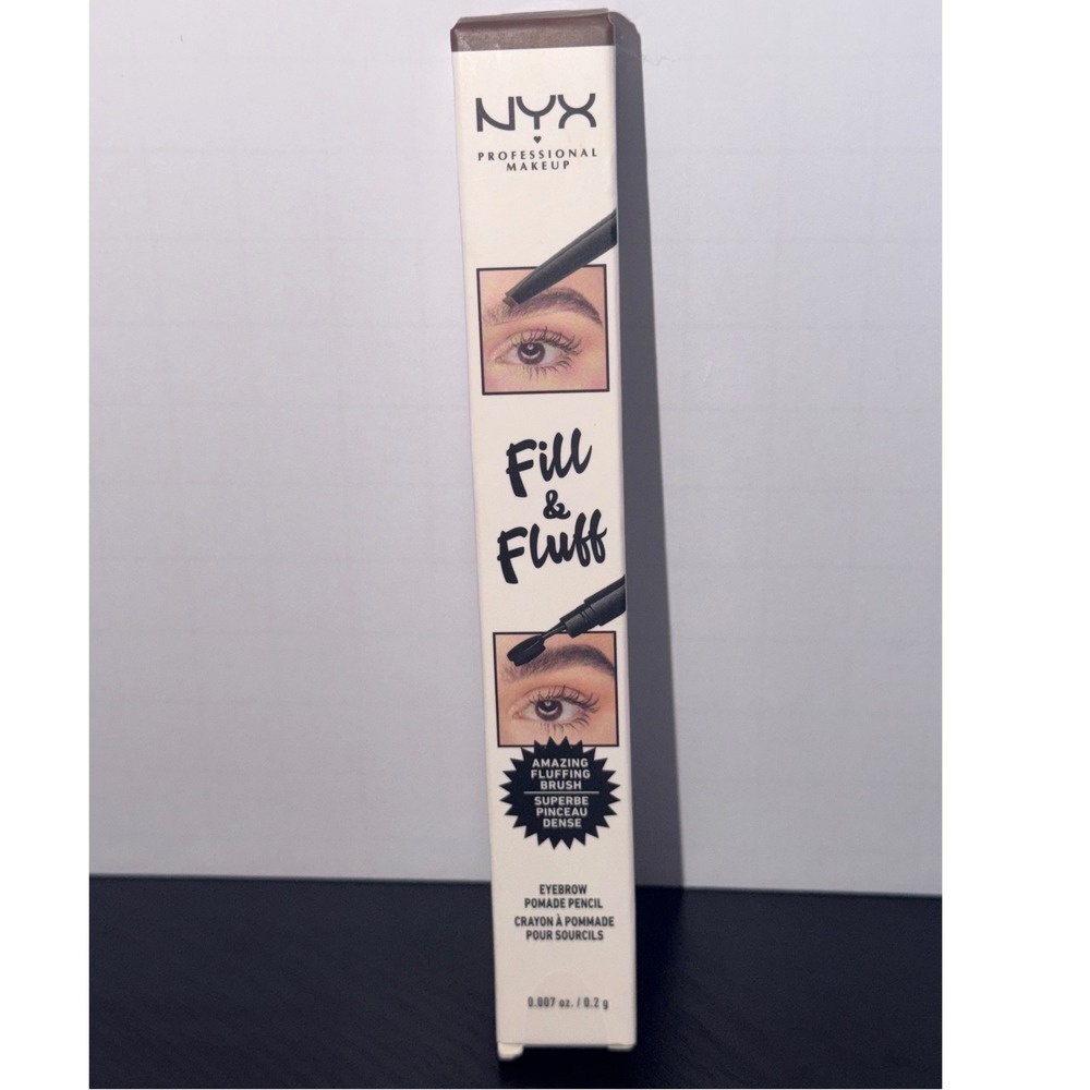 NYX Fill & Fluff Eyebrow Pomade Pencil Ash Brown FFEP05 Dual Ended Brow Brush
